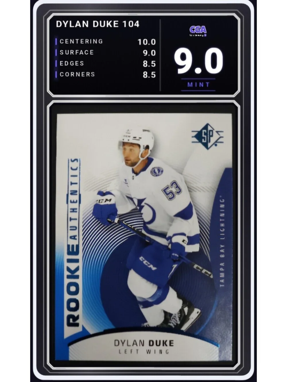 2025-26 SP Blue Rookie Authentics #104 Dylan Duke RC NHL - CGA 9.0 Digital Grade